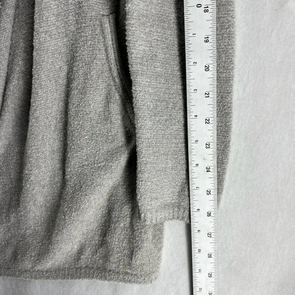 Barefoot Dreams Long Cardigan Women's Sz M Gray Open Front Pockets Cozychic Lite - Picture 5 of 12